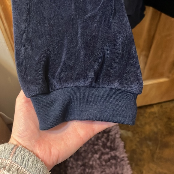 Navy Blue King Size Velvety Material Zip Up Jacket - Picture 3 of 6